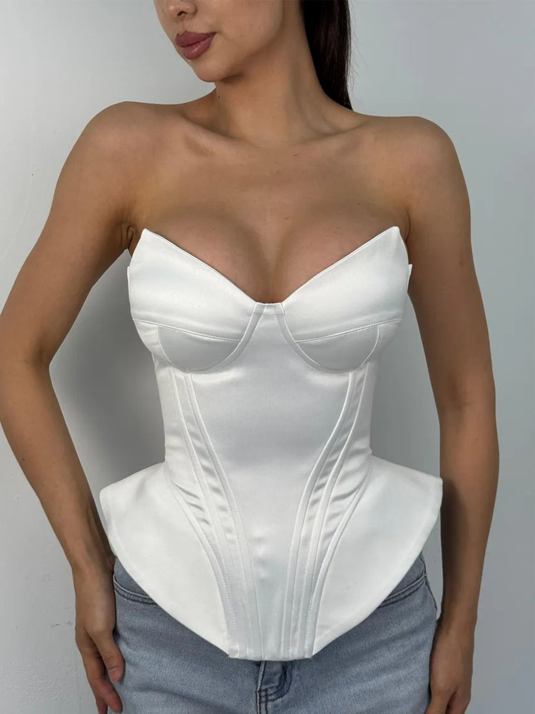 Corset Waist Cinch - BKQU Haut Corset Sexy Sans Bretelles