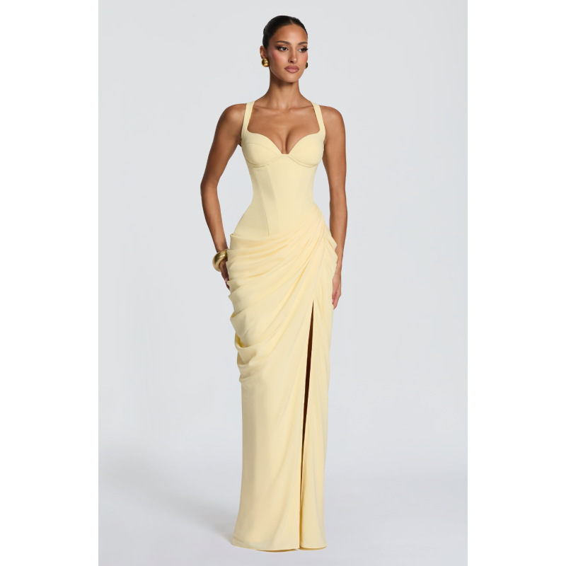 Robe longue cintrée à la taill - Corset Waist Cinch avis et prix