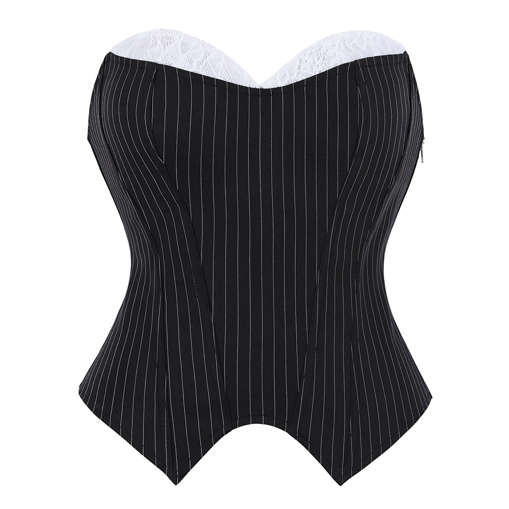 Haut corset noir et dentelle s - Corset Waist Cinch avis et prix