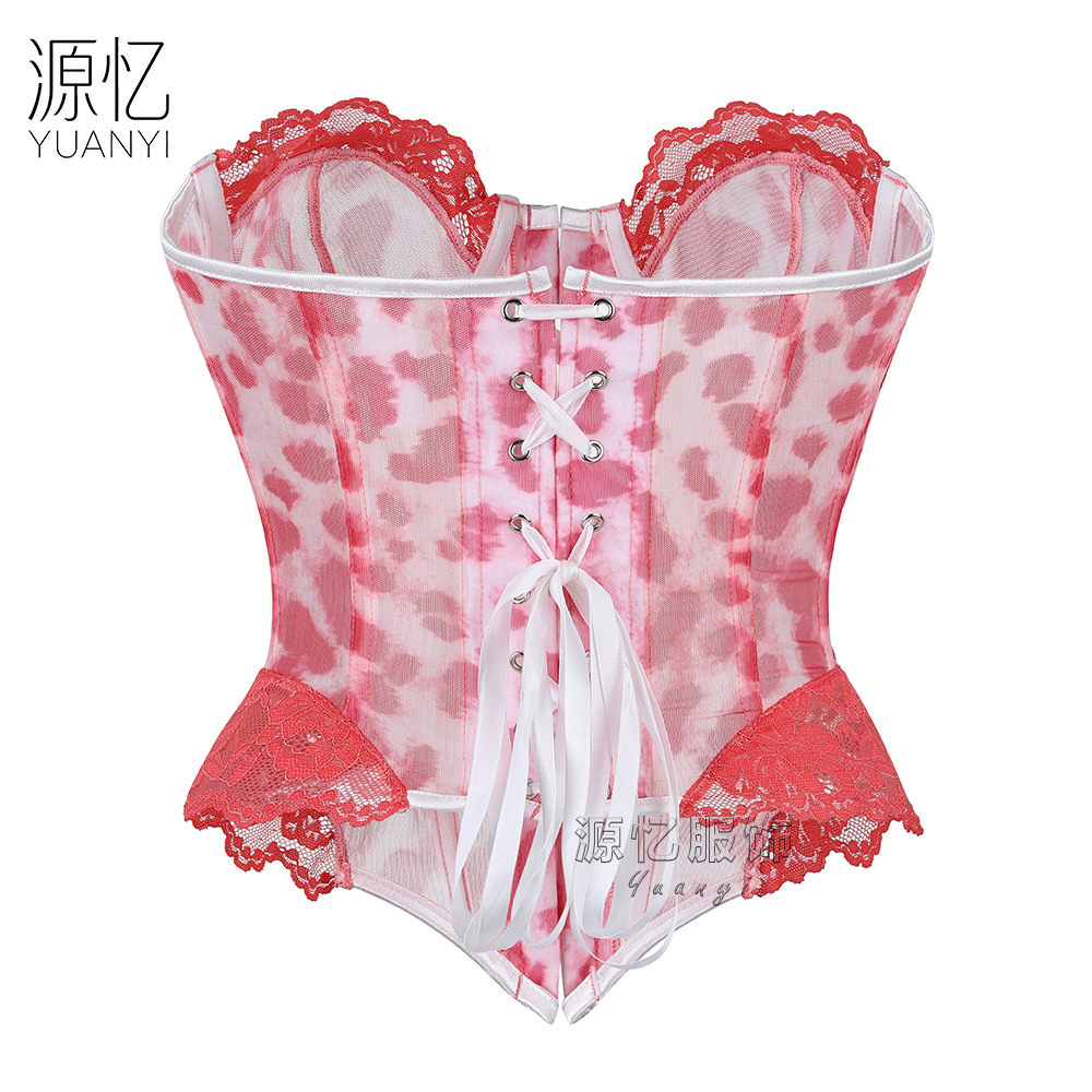 Corset en dentelle rose à impr - Corset Waist Cinch avis et prix